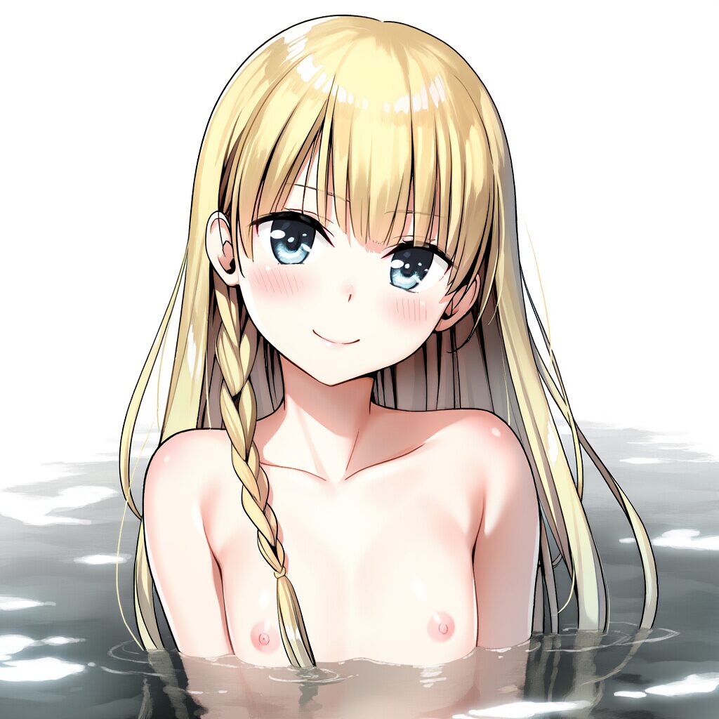 ロングヘアな可愛い女子は温泉で笑顔でおっぱい見せてる