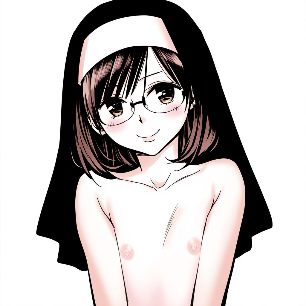 可愛いシスターは温泉で笑顔でおっぱい見せてる