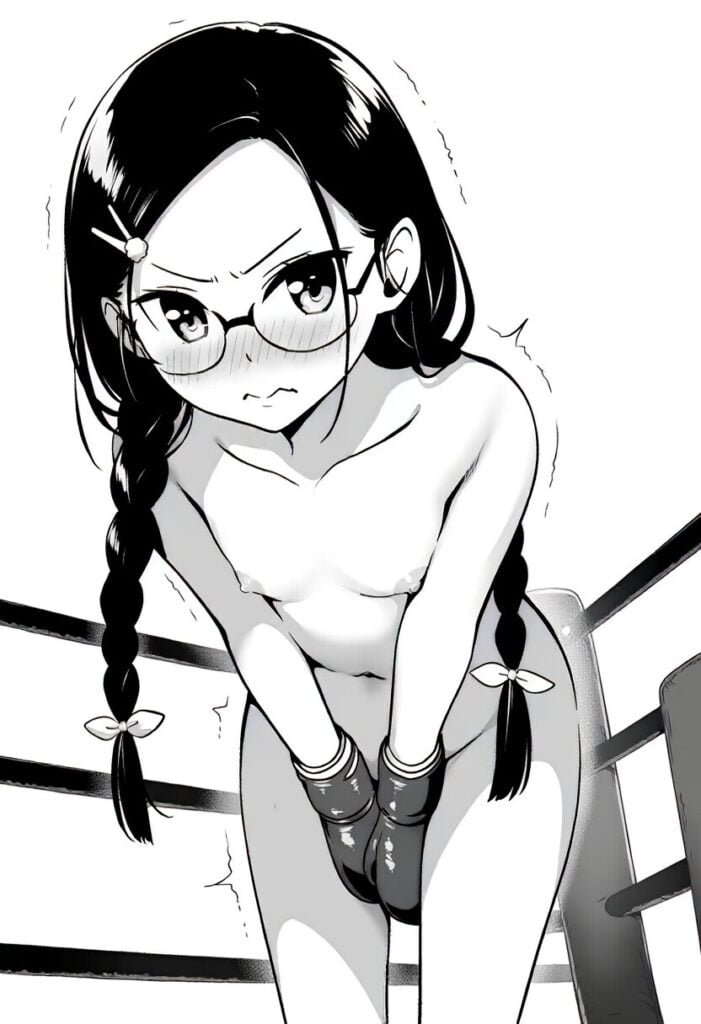 眼鏡娘は全裸でボクシング
