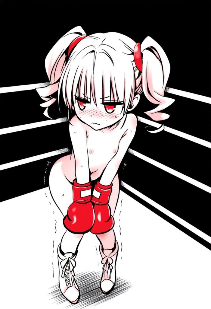 金髪ツインテール女子は全裸でボクシング