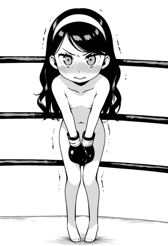 ちょっと天パの女子は全裸でボクシング