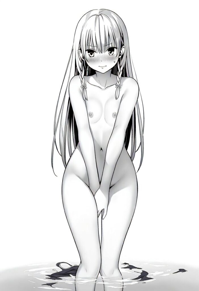 金髪娘はプールで全裸になっちゃった