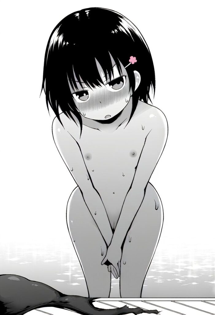 根岸めぐはプールでジト目で全裸