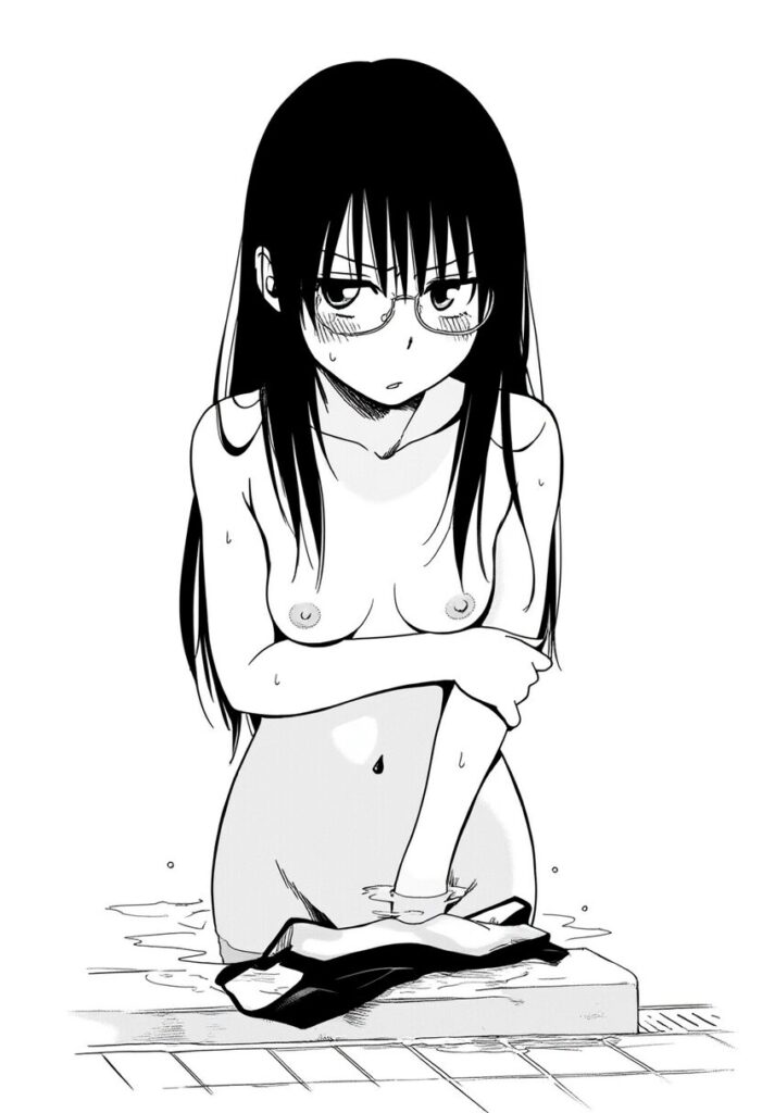 吉田ヒナミはプールでジト目で全裸