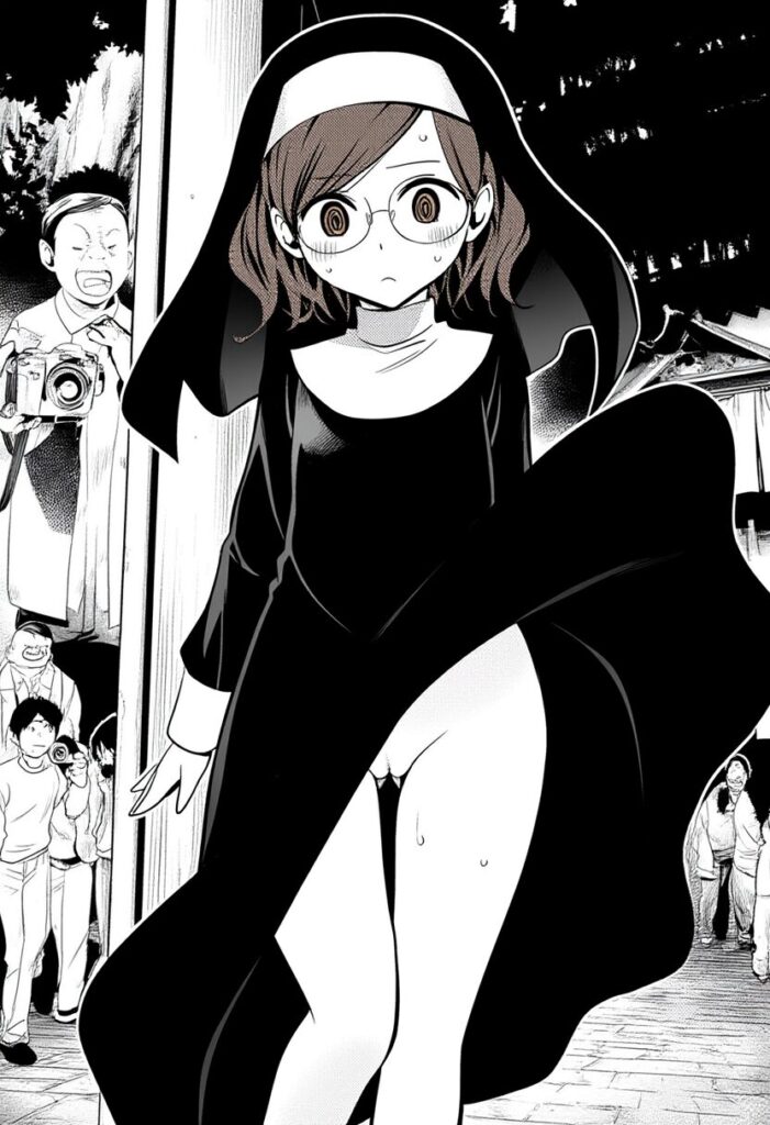 可愛いシスターはノーパンで撮影されている