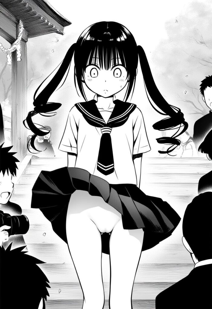 ツインテ娘はノーパンで撮影されている