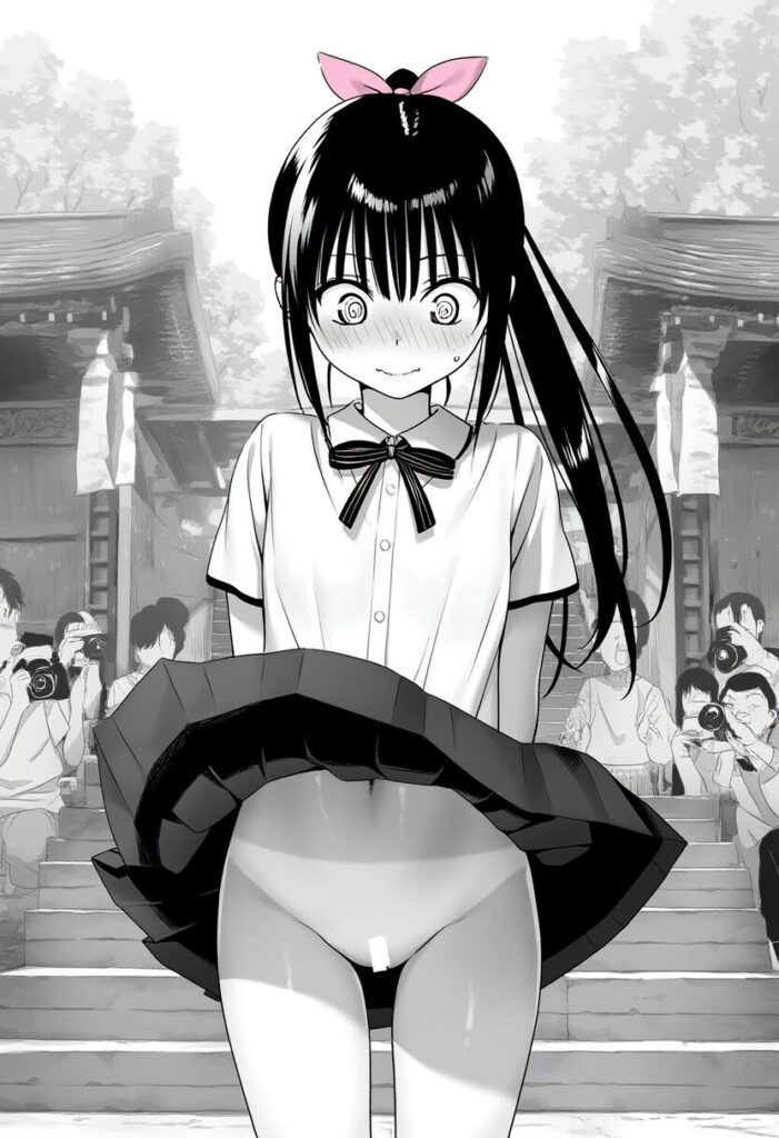 黒髪ポニテスポーティ女子はノーパンで撮影されている