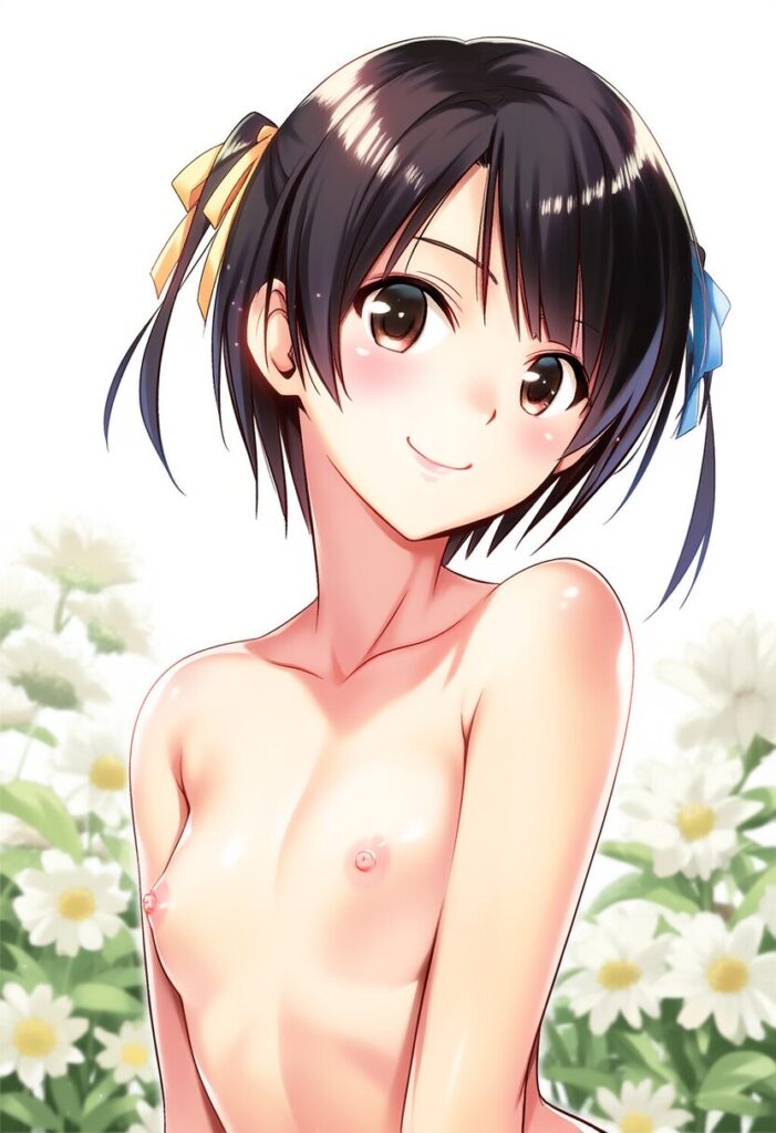 歌原は花に囲まれたところで全裸