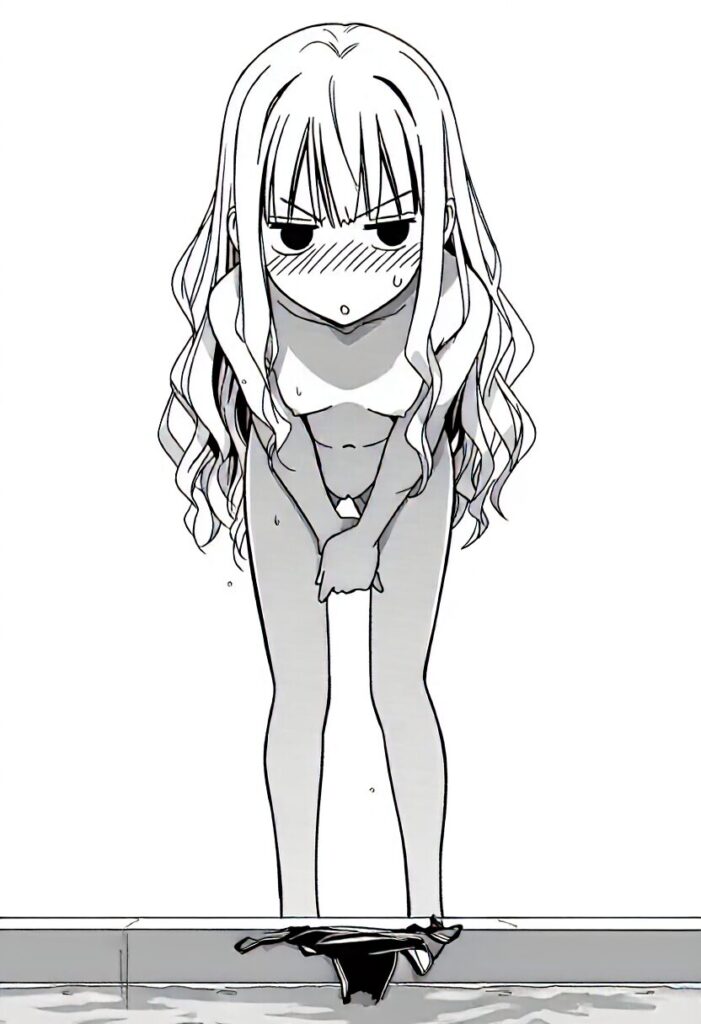 王女はプールでジト目で全裸