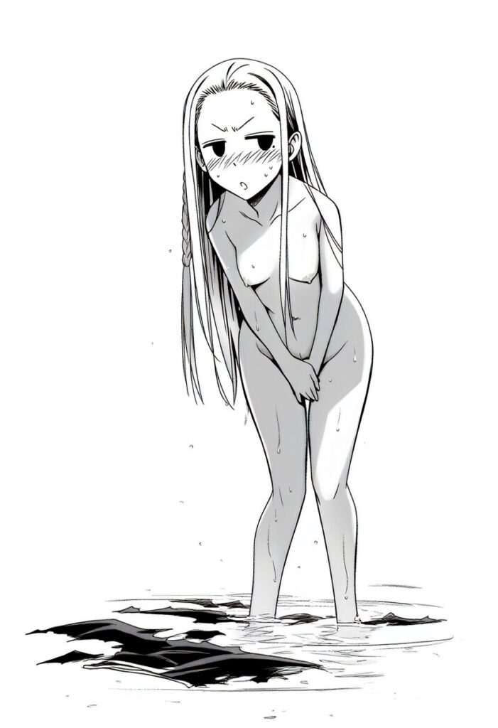 シスターはプールでジト目で全裸