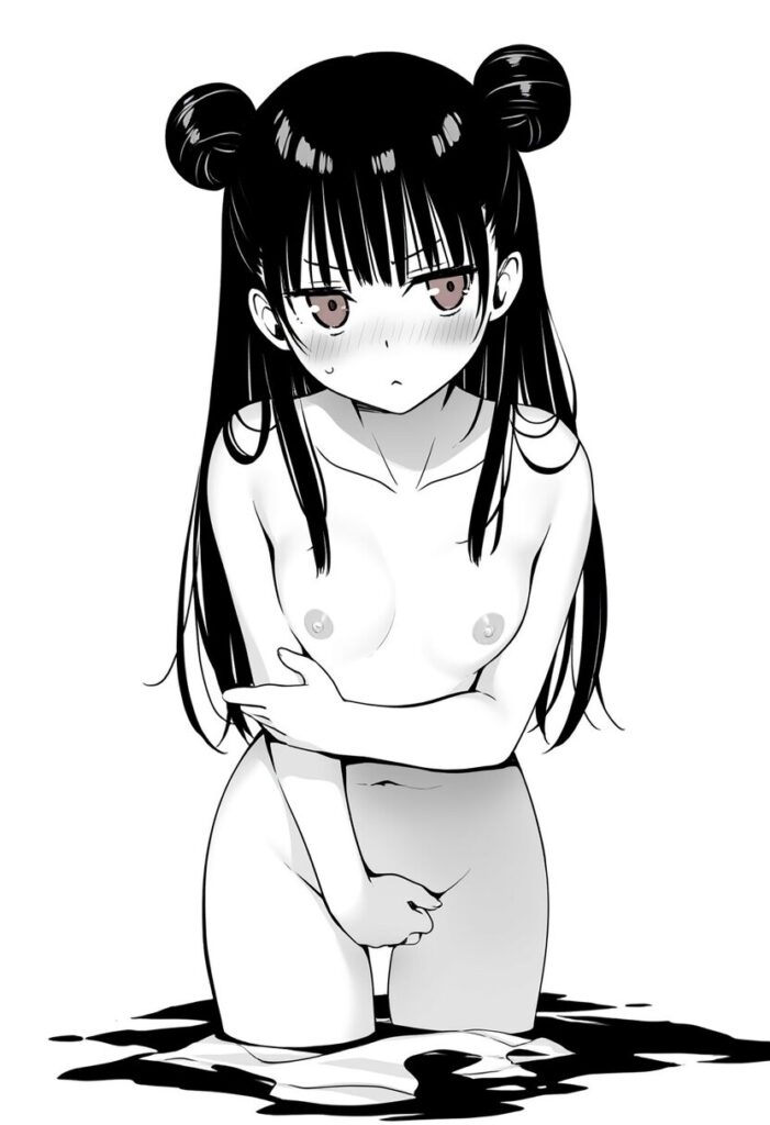 張華りんはプールでジト目で全裸