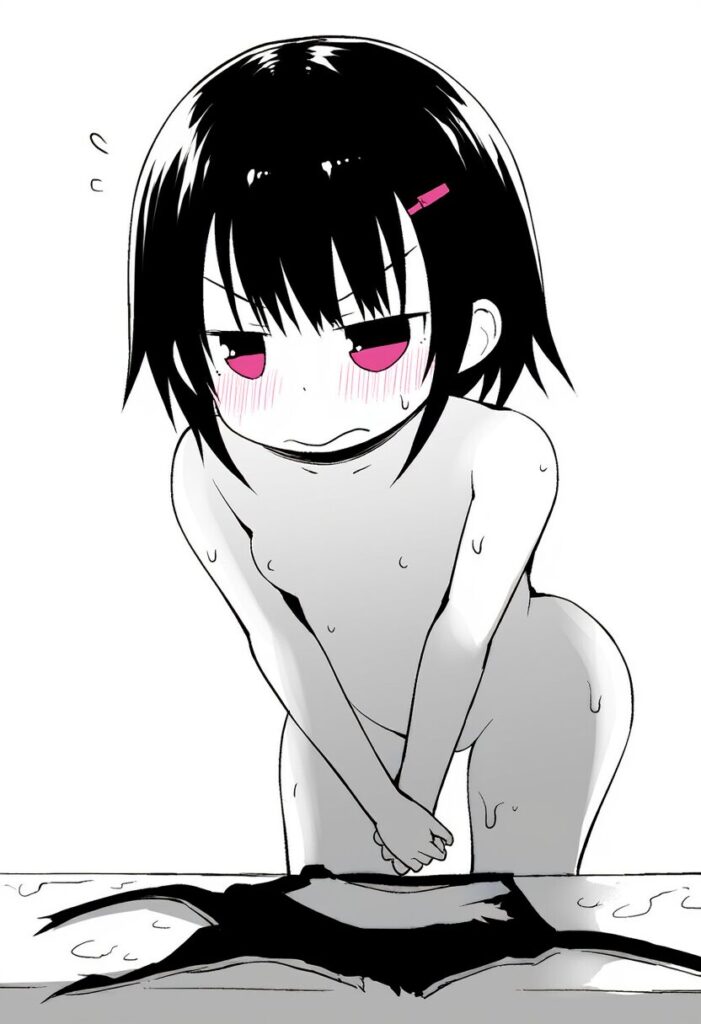 根岸めぐはプールでジト目で全裸