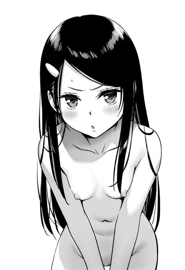 おでこ可愛い女子はプールでジト目で全裸