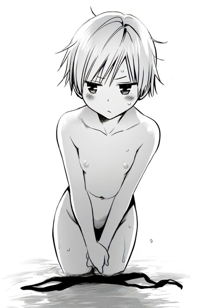 すみかはプールでジト目で全裸