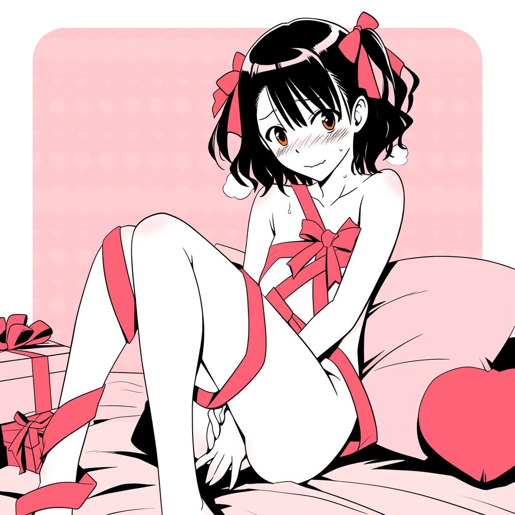 歌原みつきは体にリボンを巻いている