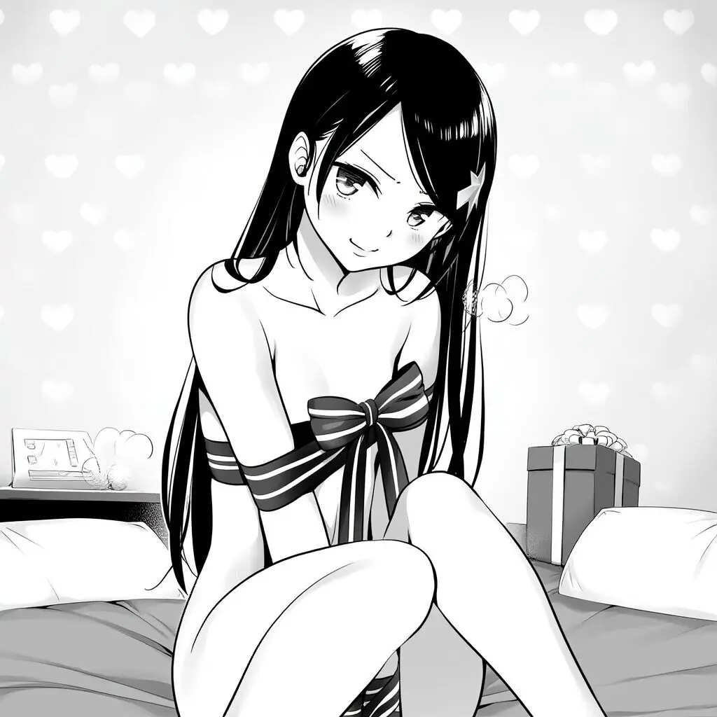 お嬢様系女の子は体にリボンを巻いている