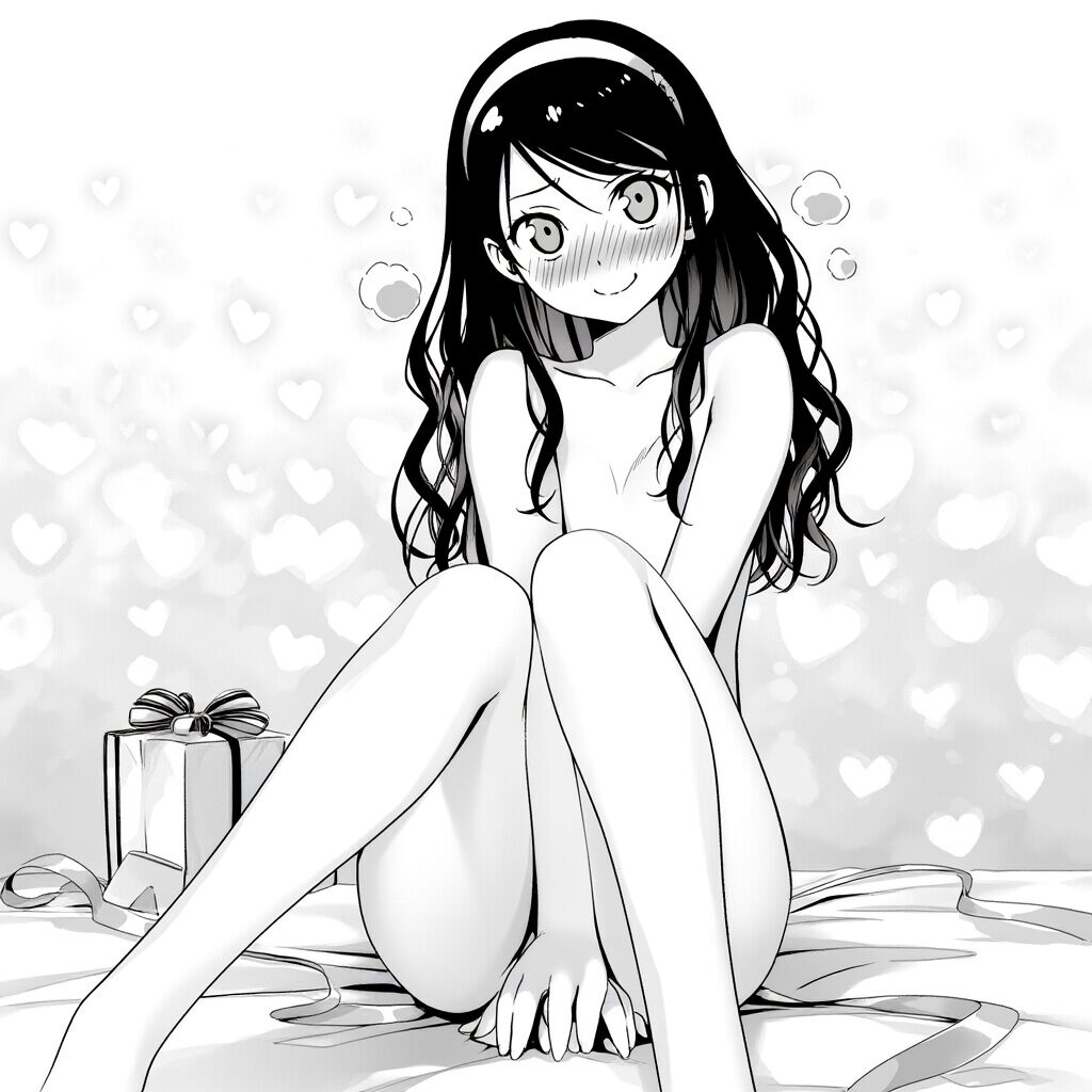 可愛い女子は体にリボンを巻いている
