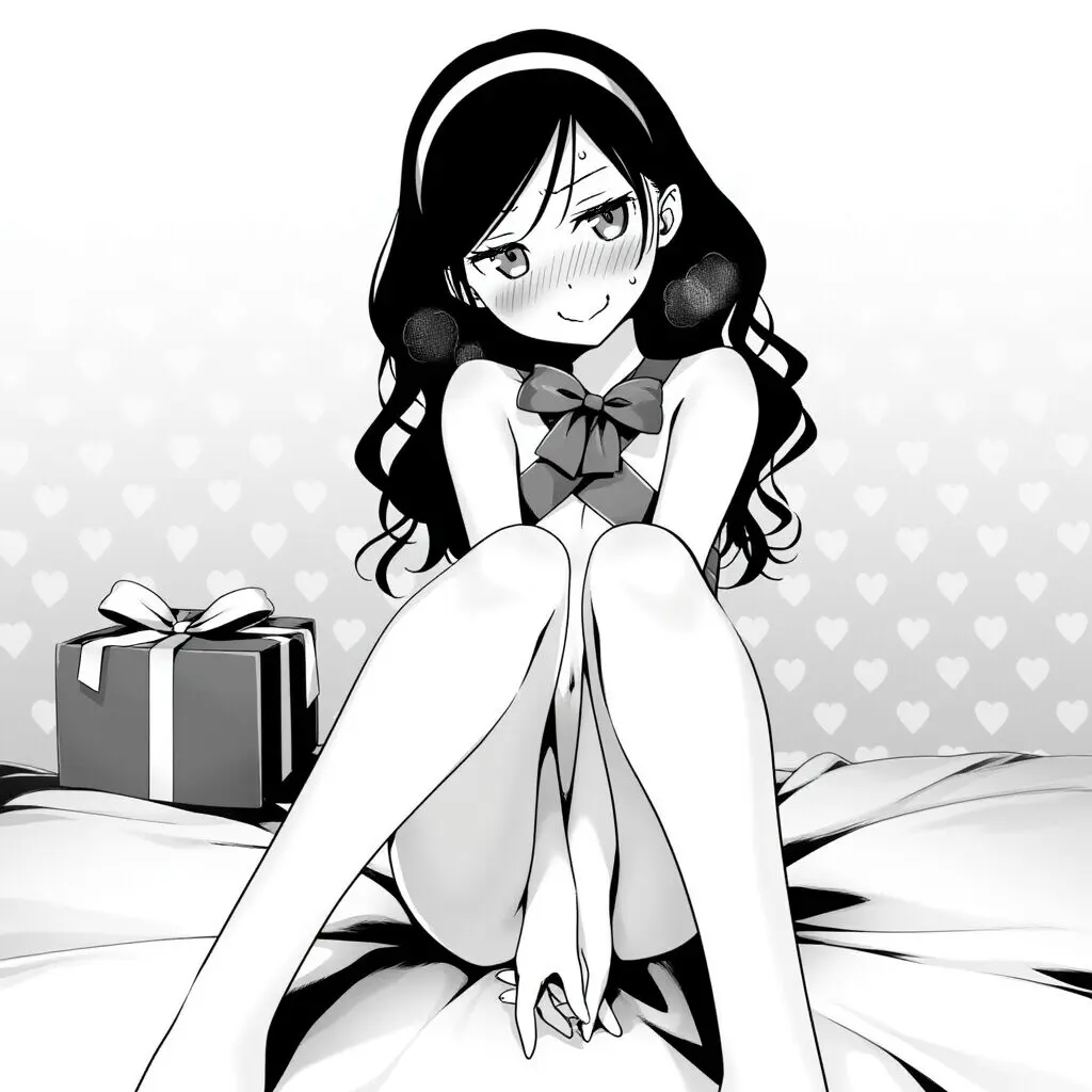 可愛い女子は体にリボンを巻いている