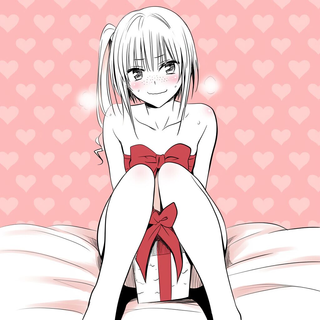 金髪ポニテ女子は体にリボンを巻いている