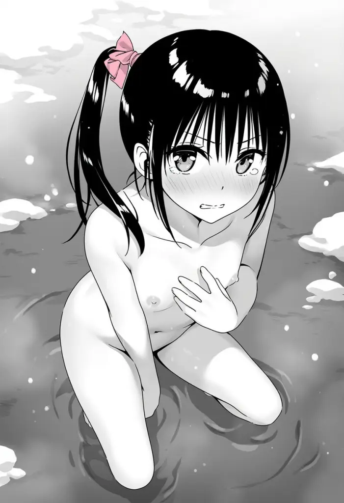 ポニテな彼女は冬の温泉で裸で恥ずかしい