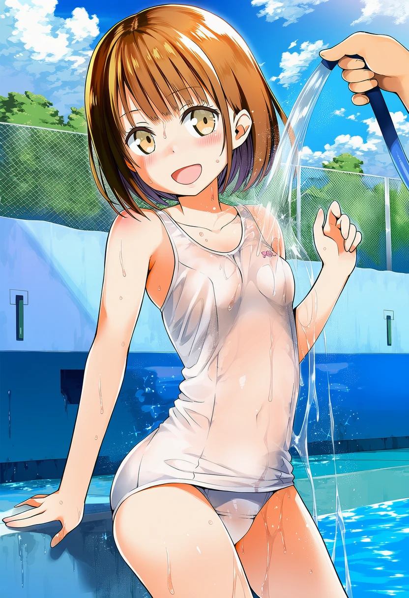空井めるは水をかけられて楽しそう