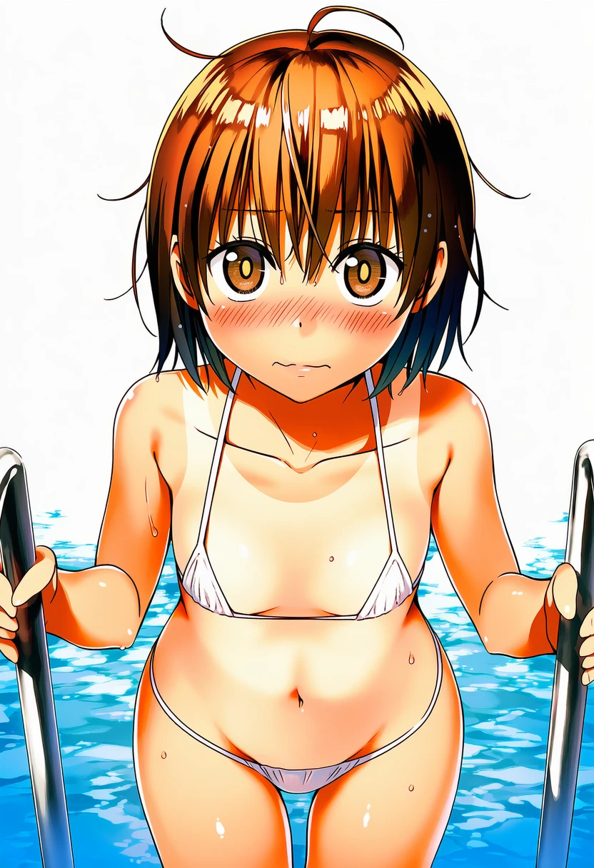 神代あかねはゆっくりとプールに入ろうとしてる