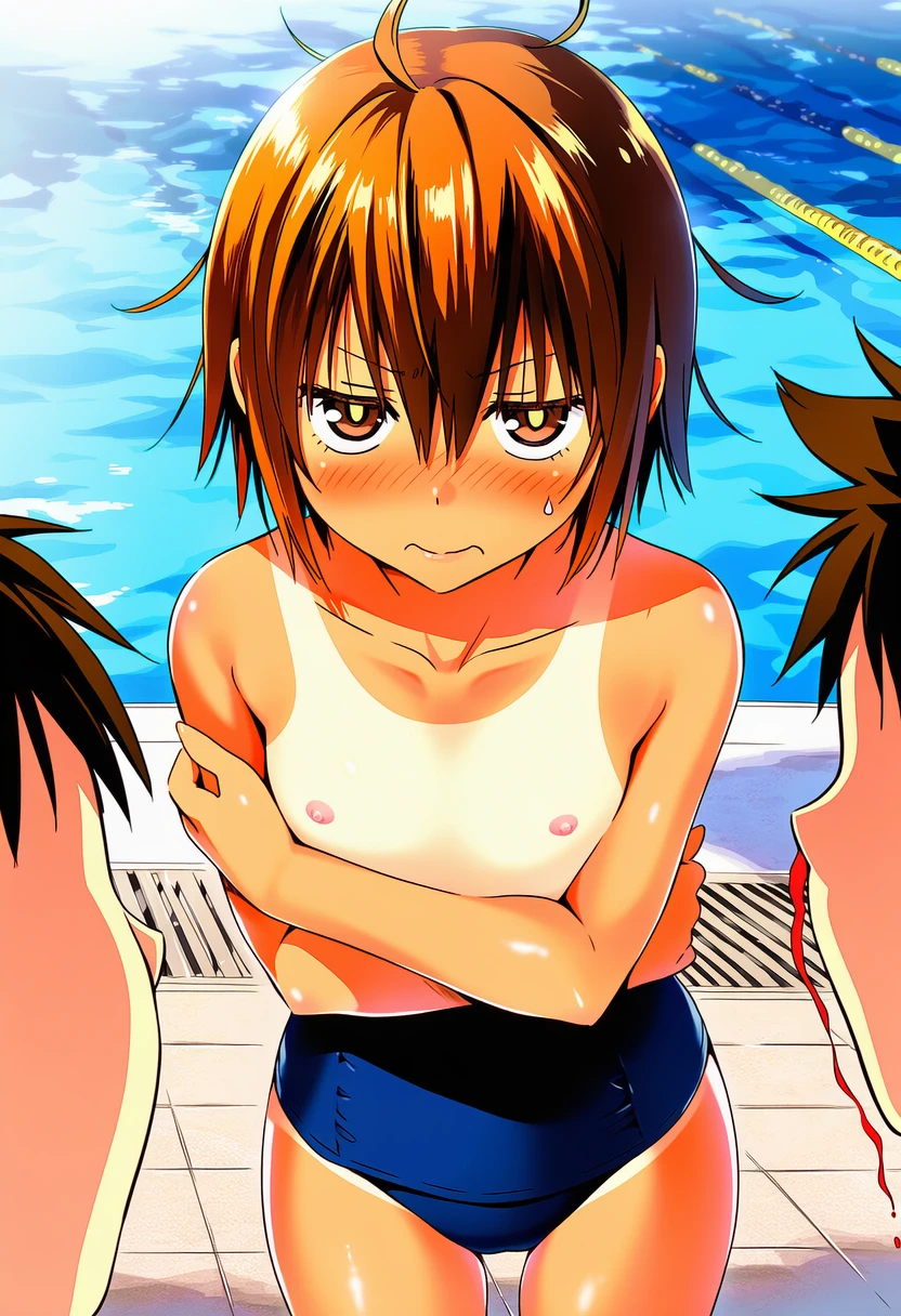 神代あかねは男の子水着でおっぱい丸出しで男の子に囲まれてる