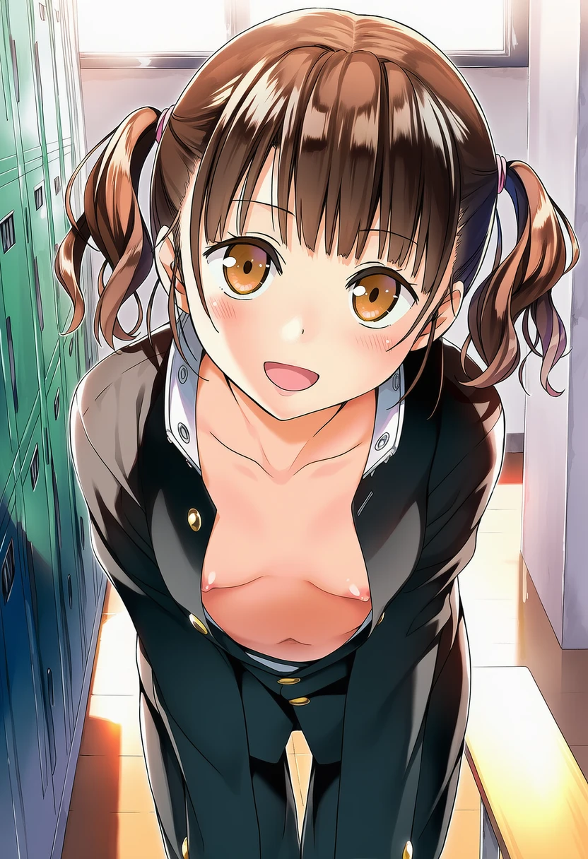 学ランで胸ちらする鞠瀬（まりせ） くるみさん