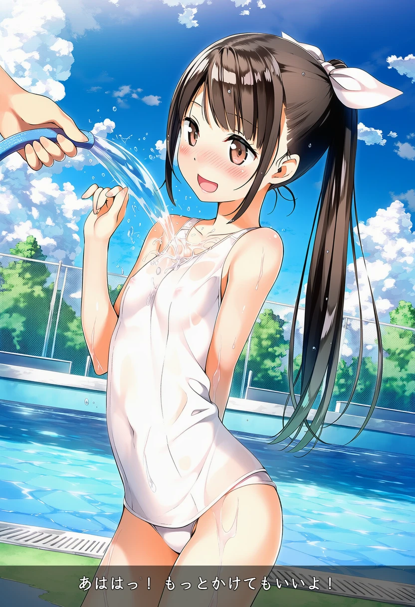 谷口みつきは水をかけられて楽しそう