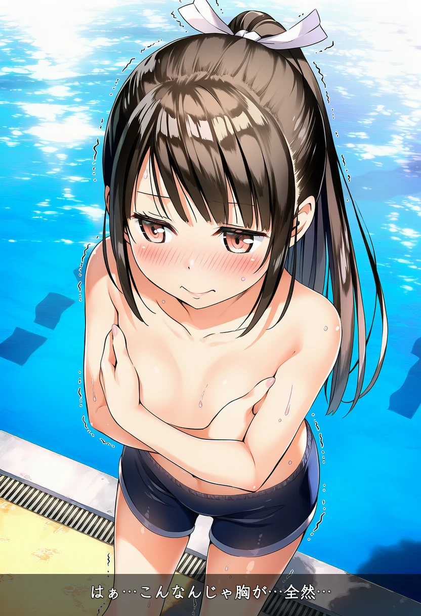 谷口みつきは男の子水着でプールに登場