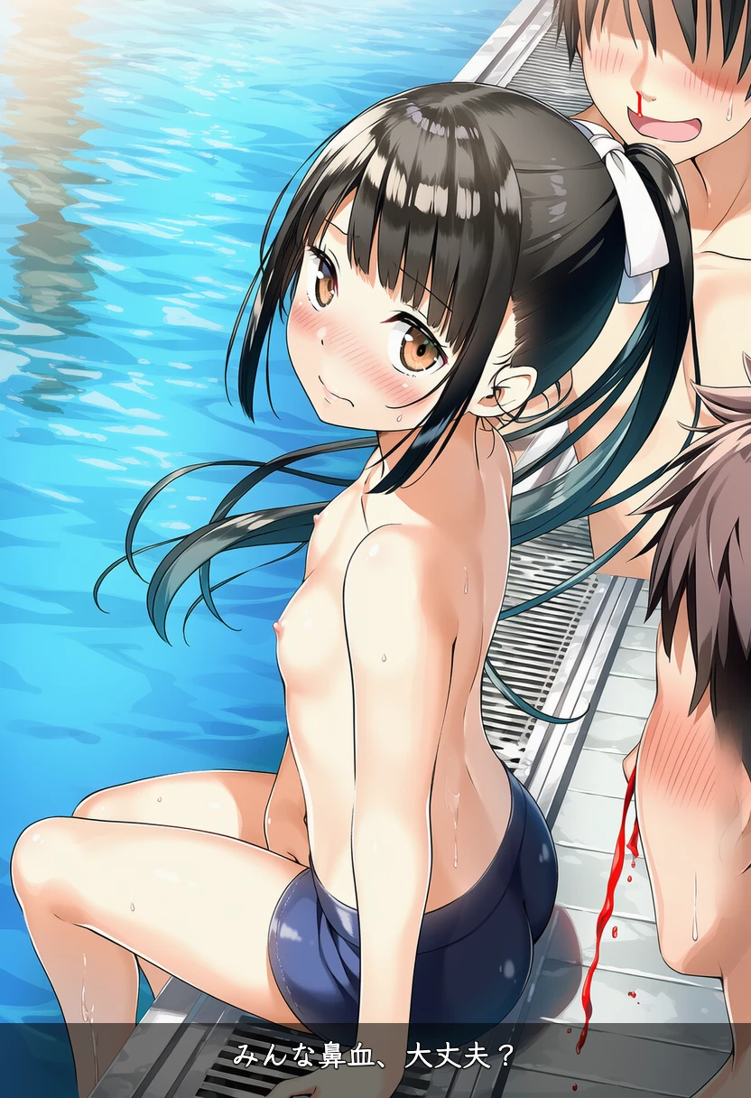 谷口みつきは男の子水着で男の子たちに囲まれてる