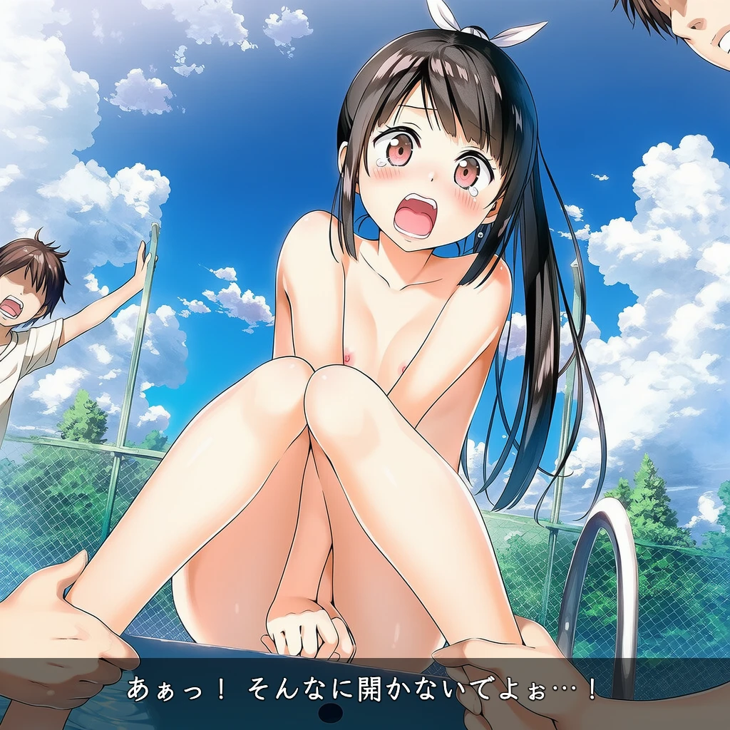 谷口みつきはプールサイドで大股びらきさせられる