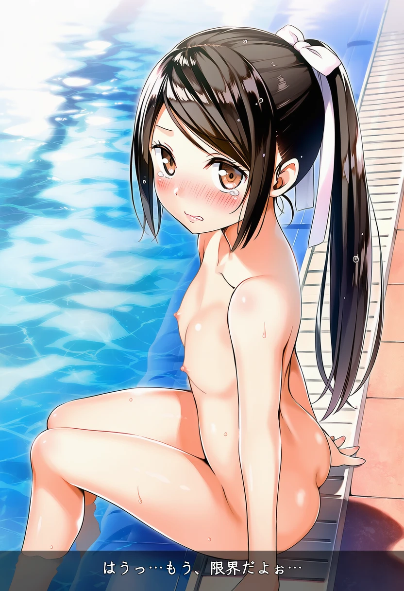 谷口みつきはプールサイドで全裸で涙目