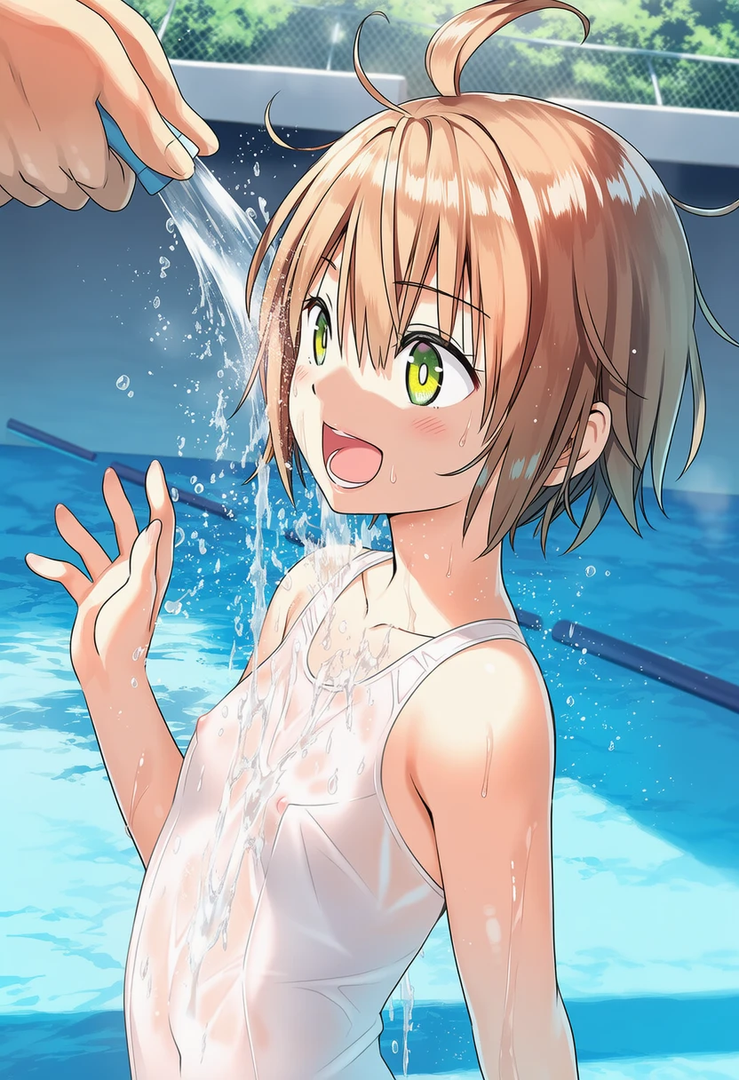 日向寺りりは水をかけられて楽しそう