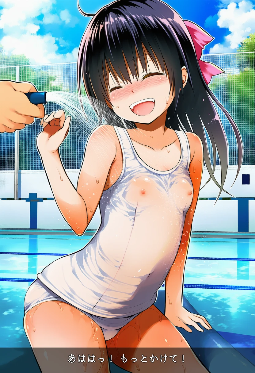 波多野こよりは水をかけられて楽しそう