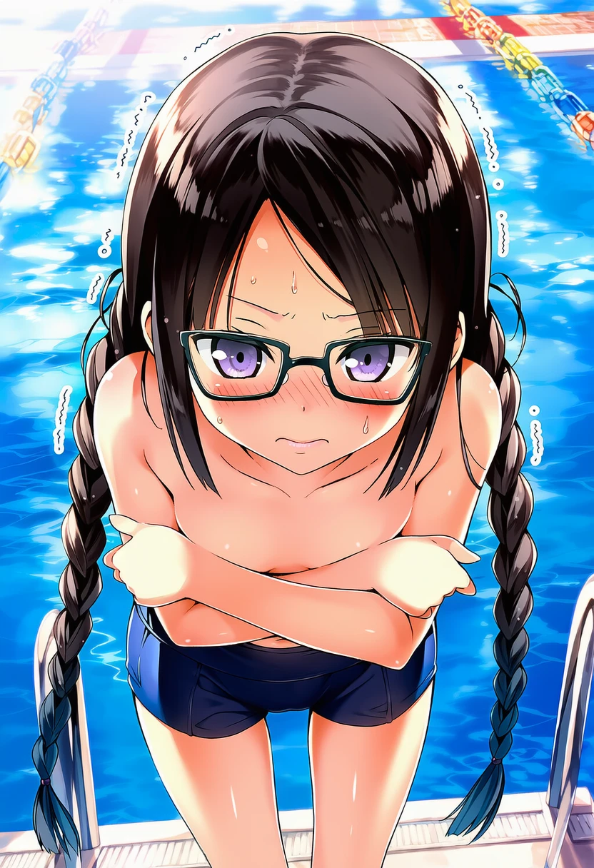 夜月たかねは男の子水着でプールに登場