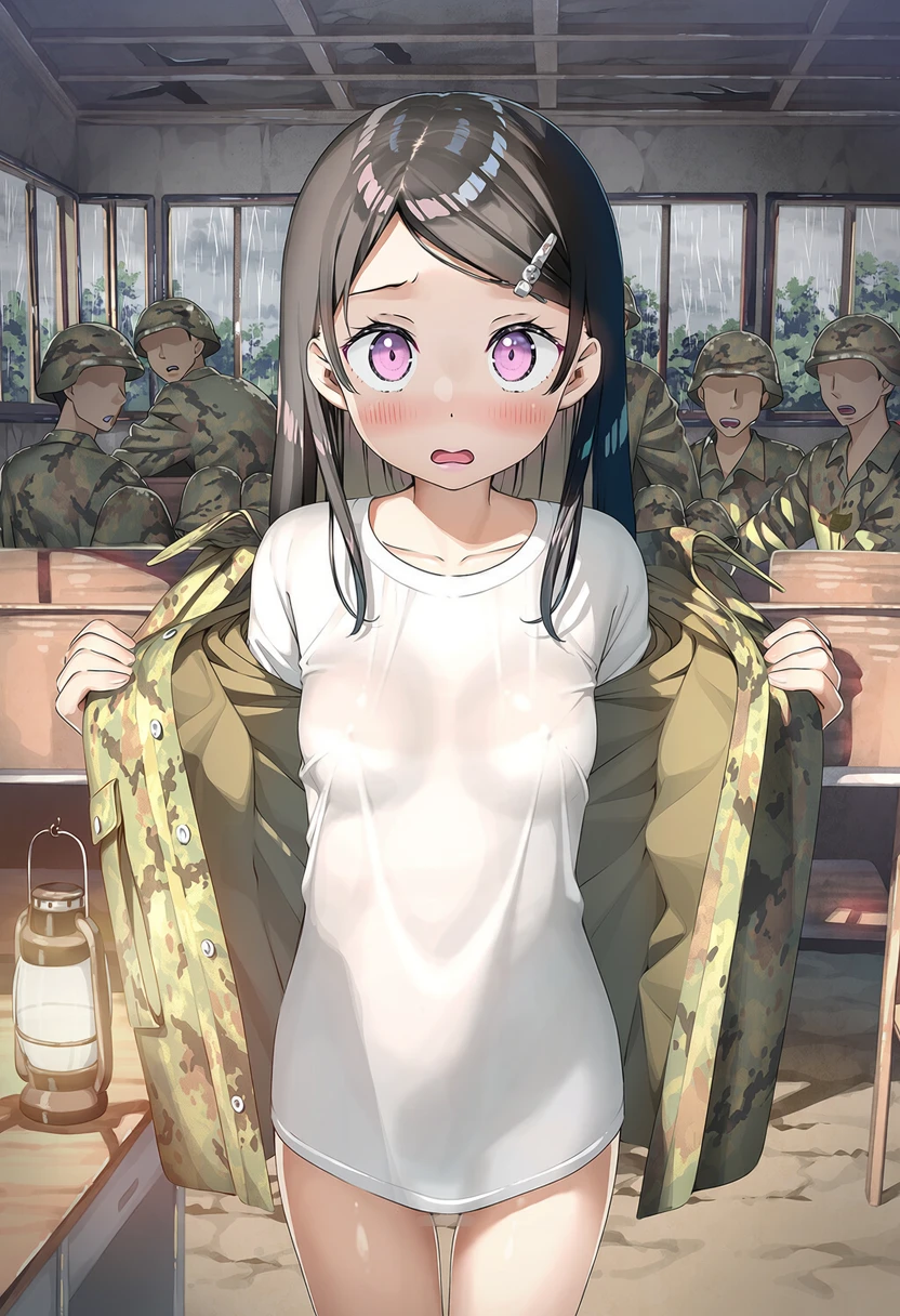 軍人五月女さなは雨にぬれてどうしよう